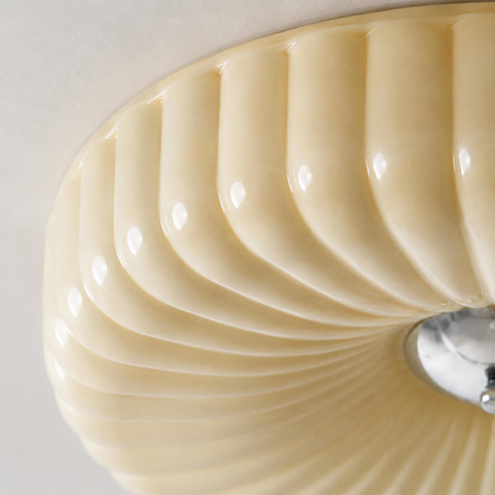 Modern Rippled Glass LED Flush Mount Ceiling Light