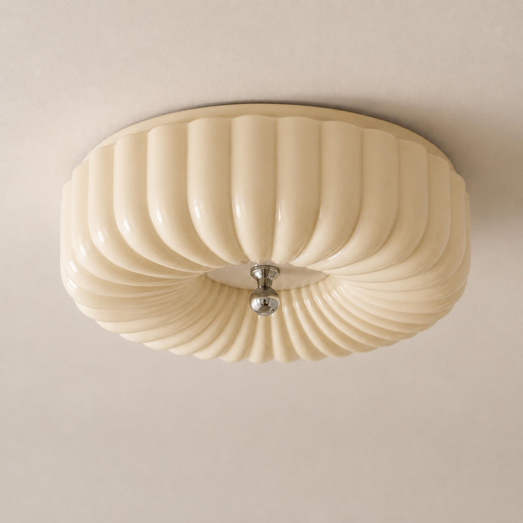 Modern Rippled Glass LED Flush Mount Ceiling Light