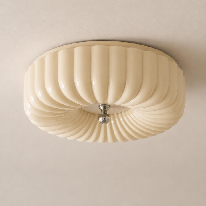 Modern Rippled Glass LED Flush Mount Ceiling Light