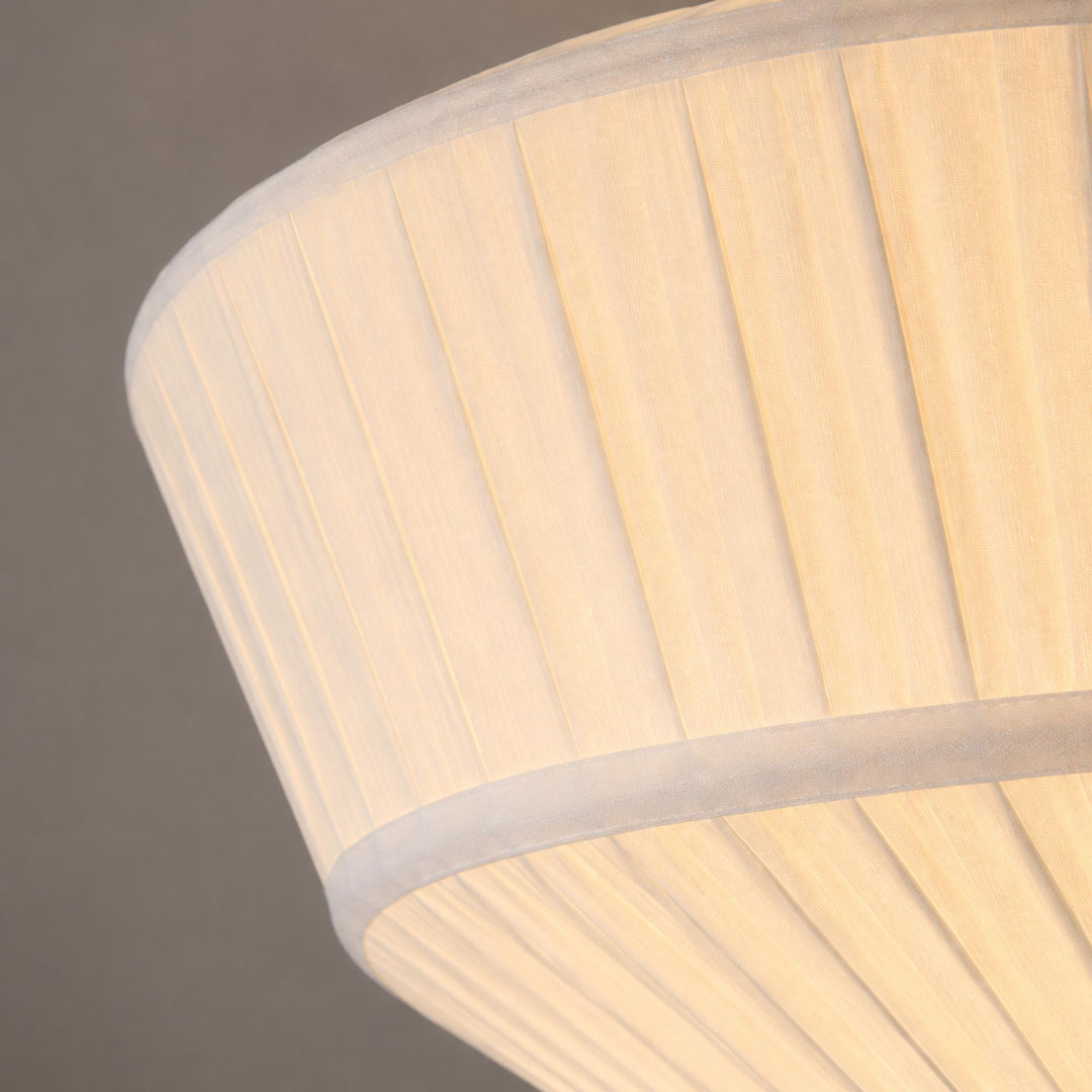 Stefanie Pleated Fabric Flush & Semi-Flush Mount Ceiling Light – Ivory White & Brass