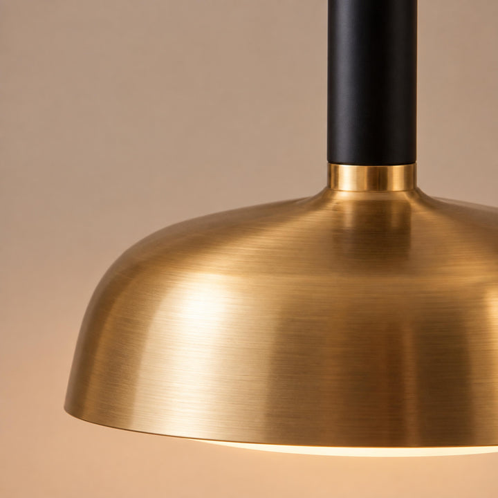 Modern Brass Pendant Light with Black Stem – Single Head Ceiling Light
