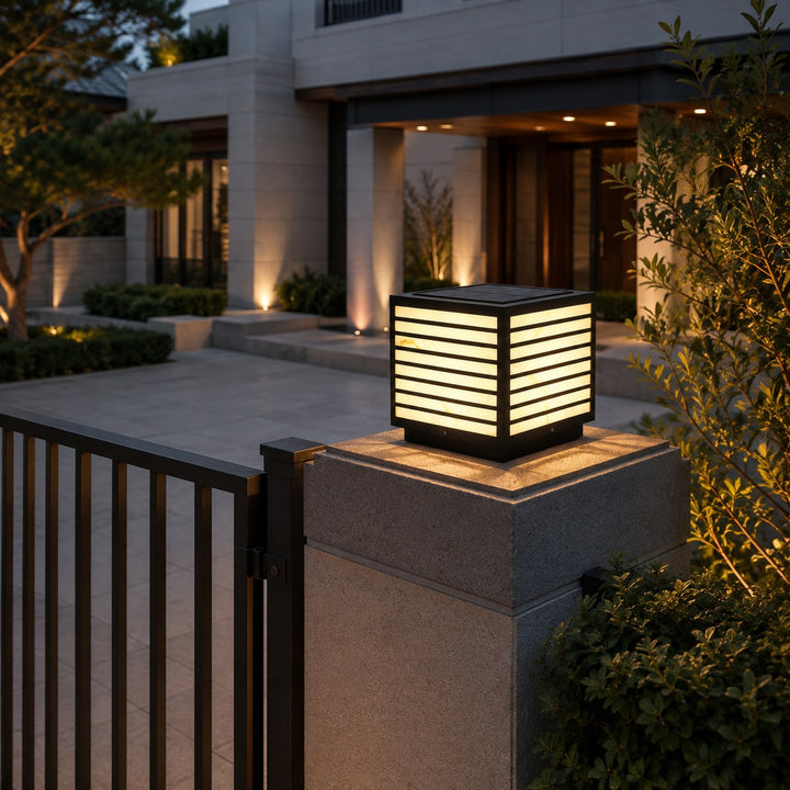 Modern Solar Garden Lights Waterproof Ground Mounted Stainless Steel Marble Shade LED 3000K