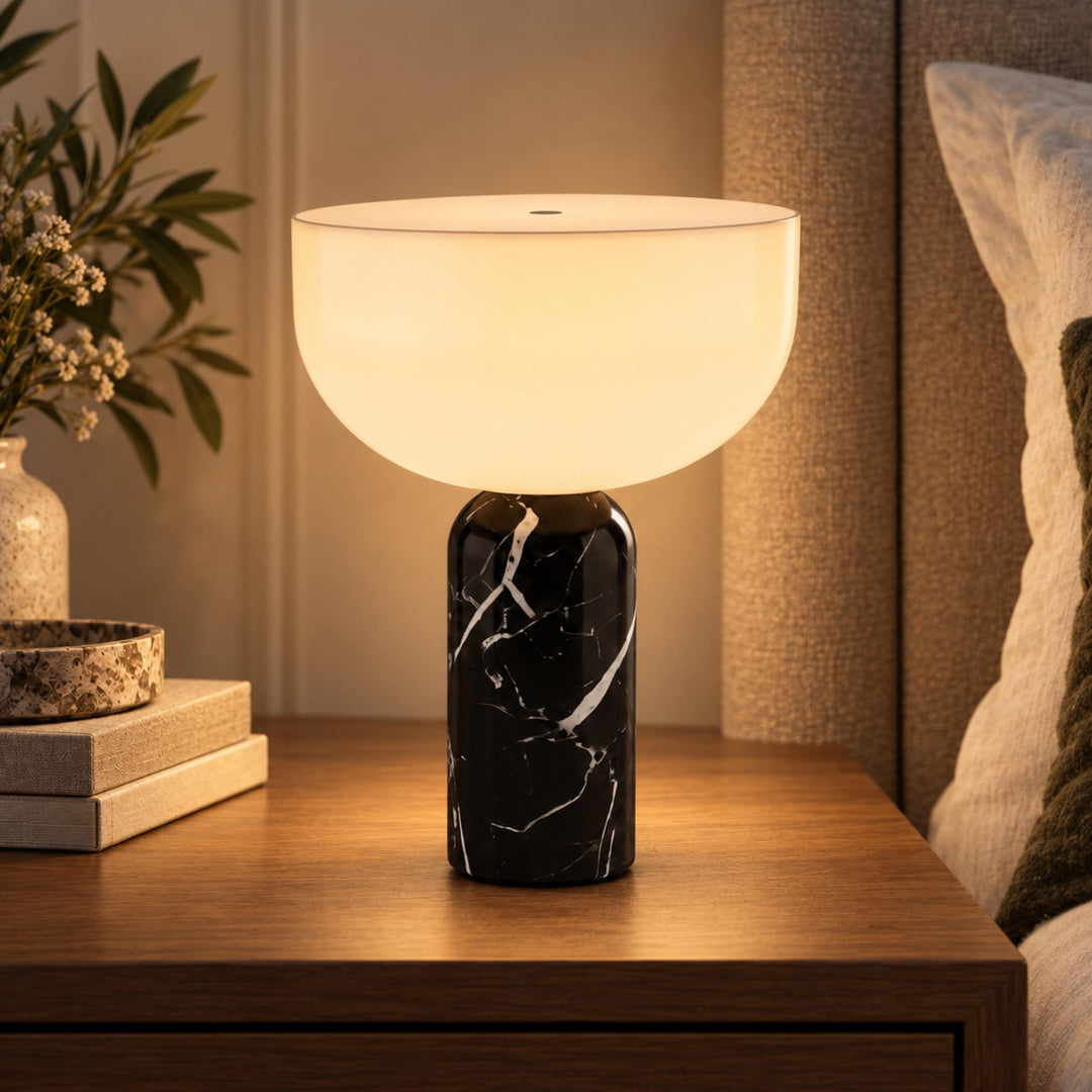 Modern Table Lamp Cordless Design Marble Base USB Charging Adjustable Brightness