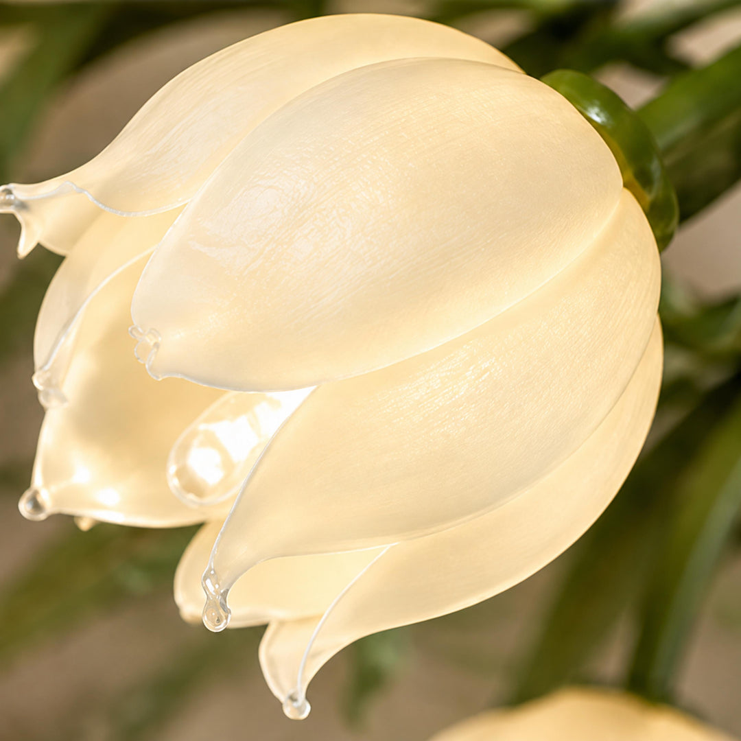 Lily Flower Ceiling Light – Floral Semi-Flush Mount Chandelier