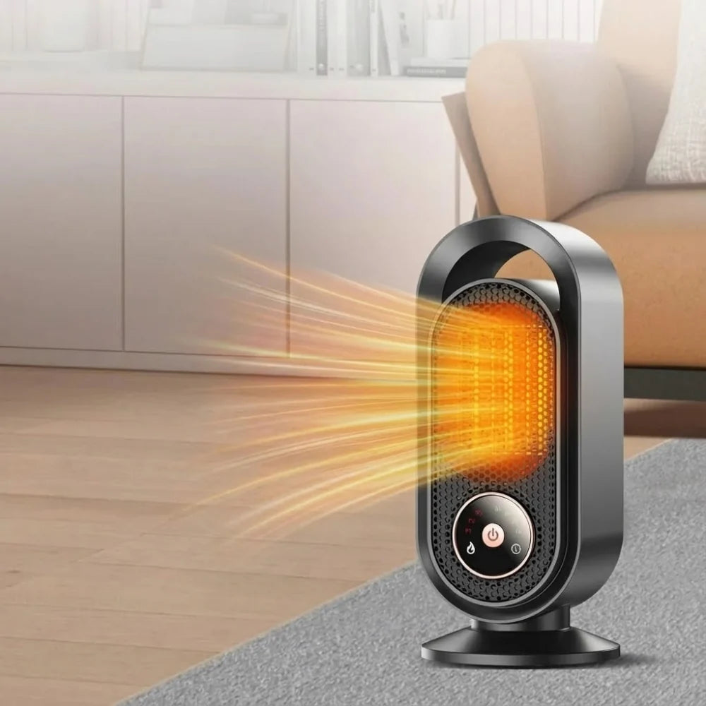 Compact Ceramic Fan Heater 1000W Touchscreen Adjustable Modes Portable for Home Office 1