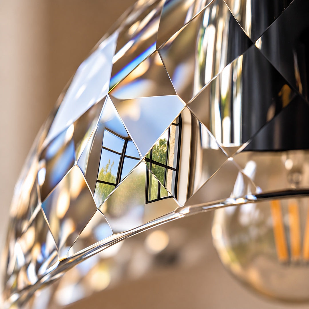 Modern K10 Crystal Pendant Light with Black Brass Frame – G4 LED Ceiling Light