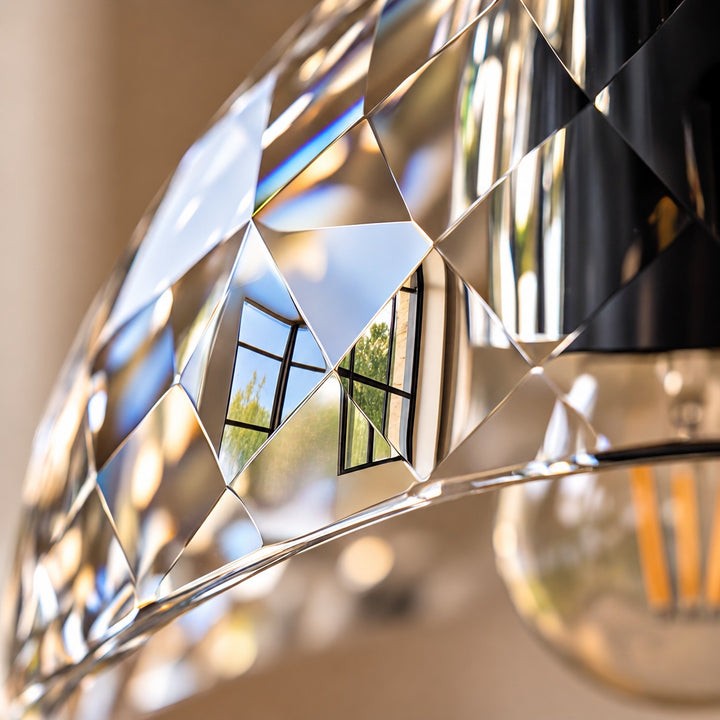 Modern K10 Crystal Pendant Light with Black Brass Frame – G4 LED Ceiling Light