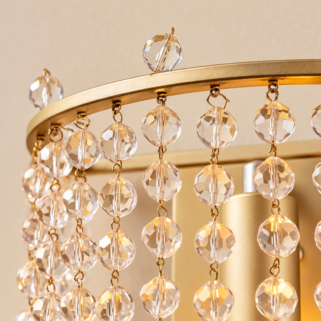 Matte Silver K9 Crystal Wall Sconce Light – Decorative Indoor Wall Light
