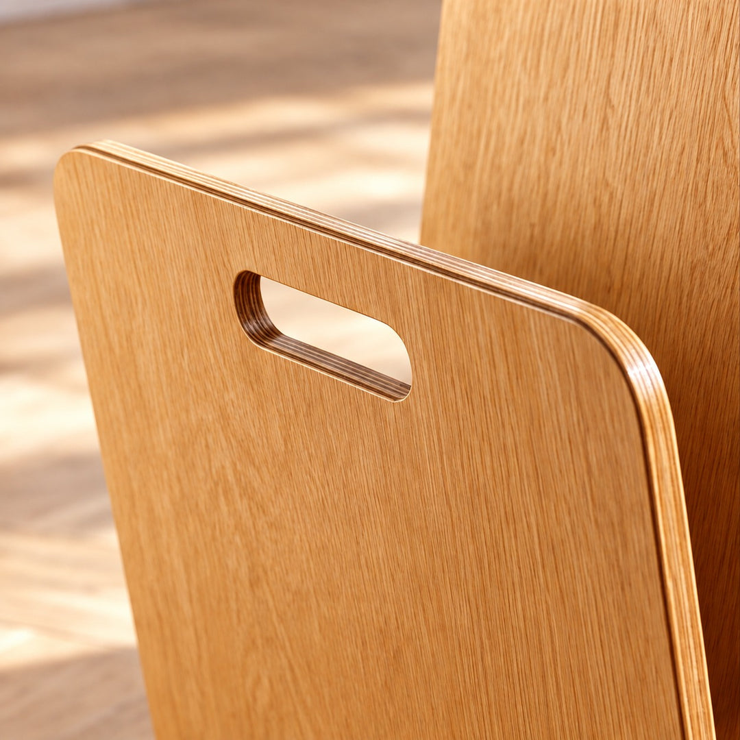 Modern Minimalist Side Table Solid Pine Wood N-Shape Design with Open Shelf for Small Spaces