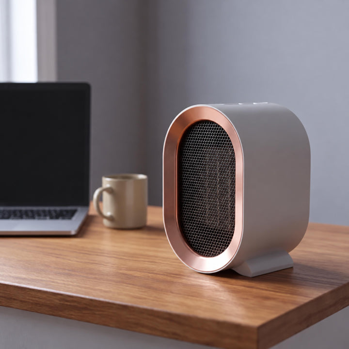 Compact Portable Ceramic Heater with Programmable Timer and Safety Shut-Off for Small Rooms