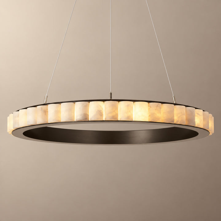 Modern Halo Chandelier Ceiling Light Flush Mount Metal Frame Adjustable Lighting