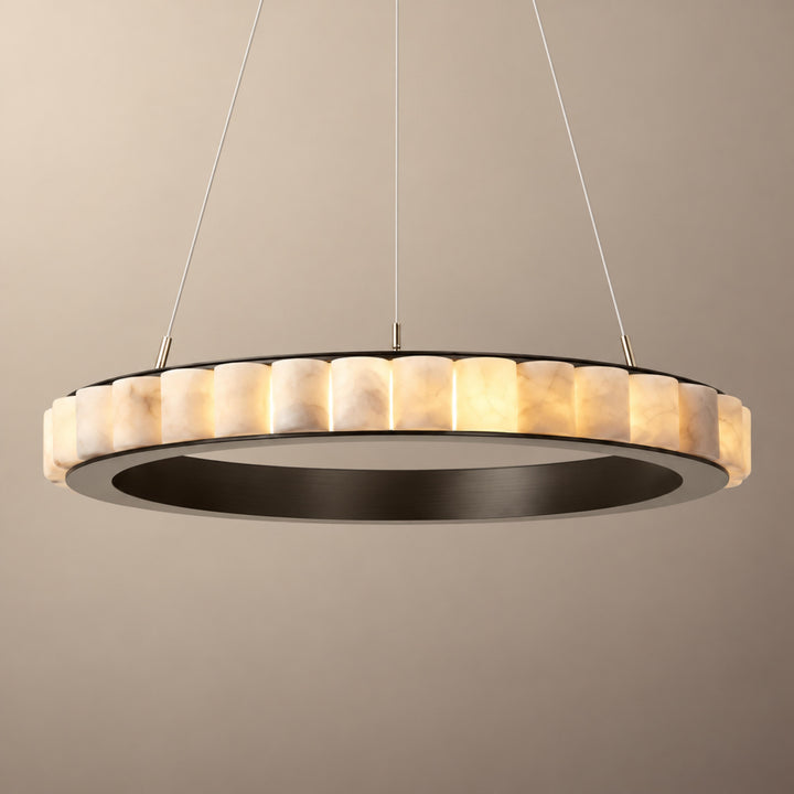Modern Halo Chandelier Ceiling Light Flush Mount Metal Frame Adjustable Lighting