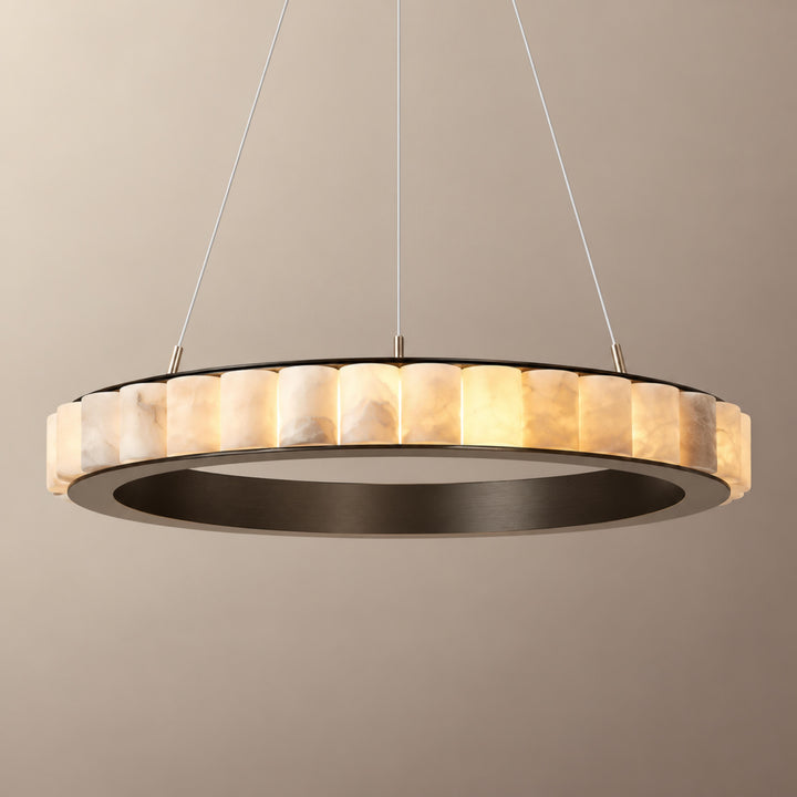 Modern Halo Chandelier Ceiling Light Flush Mount Metal Frame Adjustable Lighting
