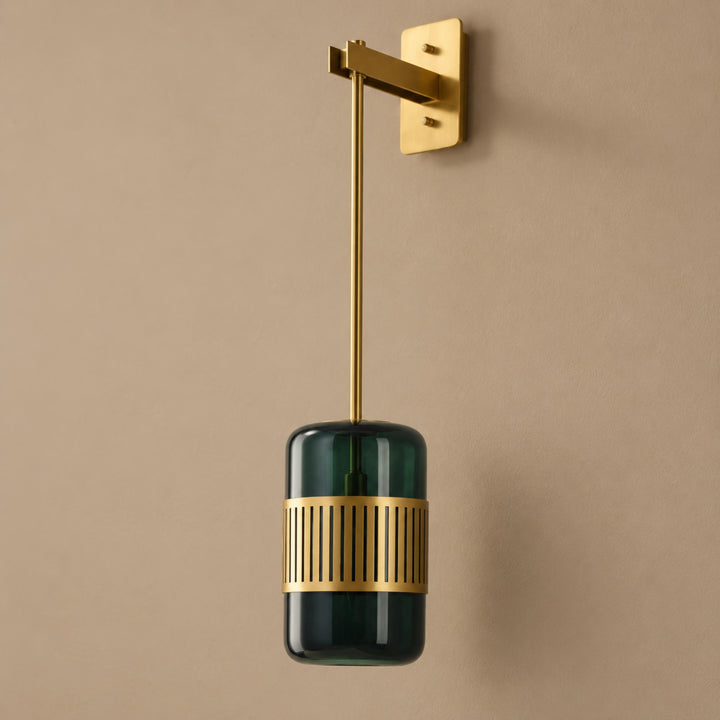 Modern Brass & Coloured Glass Wall Sconce – Interior Wall Light