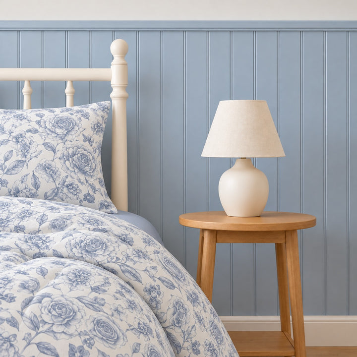 Vintage Floral Print Duvet Cover Set with Flat Sheet and Pillow Cases in Soft Polyester
