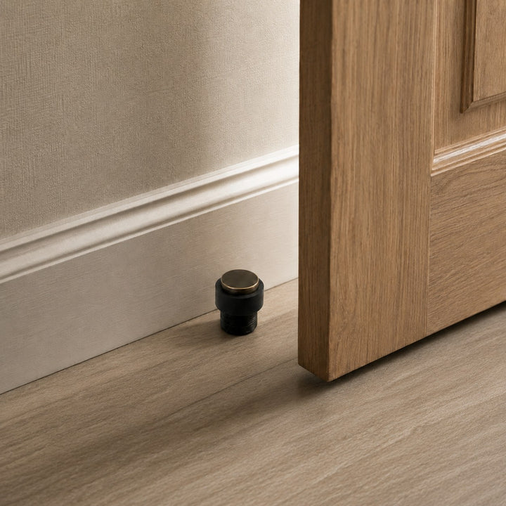 Elegant Brass Door Stop Heavy-Duty Rubber Door Wedge Non-Slamming Design Eco-Friendly Material