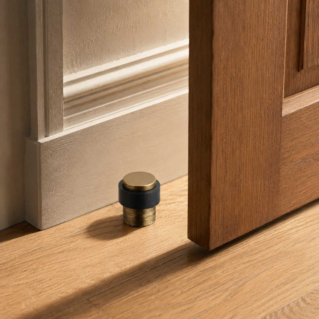 Elegant Brass Door Stop Heavy-Duty Rubber Door Wedge Non-Slamming Design Eco-Friendly Material