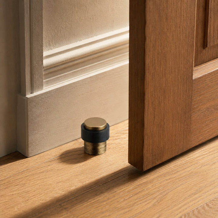 Elegant Brass Door Stop Heavy-Duty Rubber Door Wedge Non-Slamming Design Eco-Friendly Material