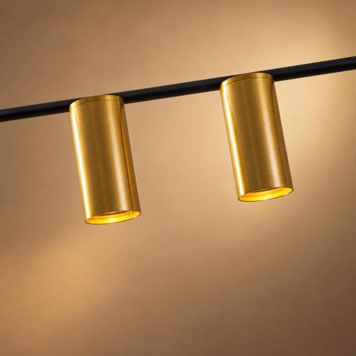 Modern Linear Pendant Lamp Ceiling Mounted Metal Frame Adjustable Height LED Lighting