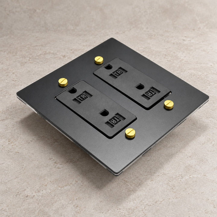 Solid Brass Tamper-Resistant Electrical Outlet – 15A Duplex Receptacle, 1–4 Gang