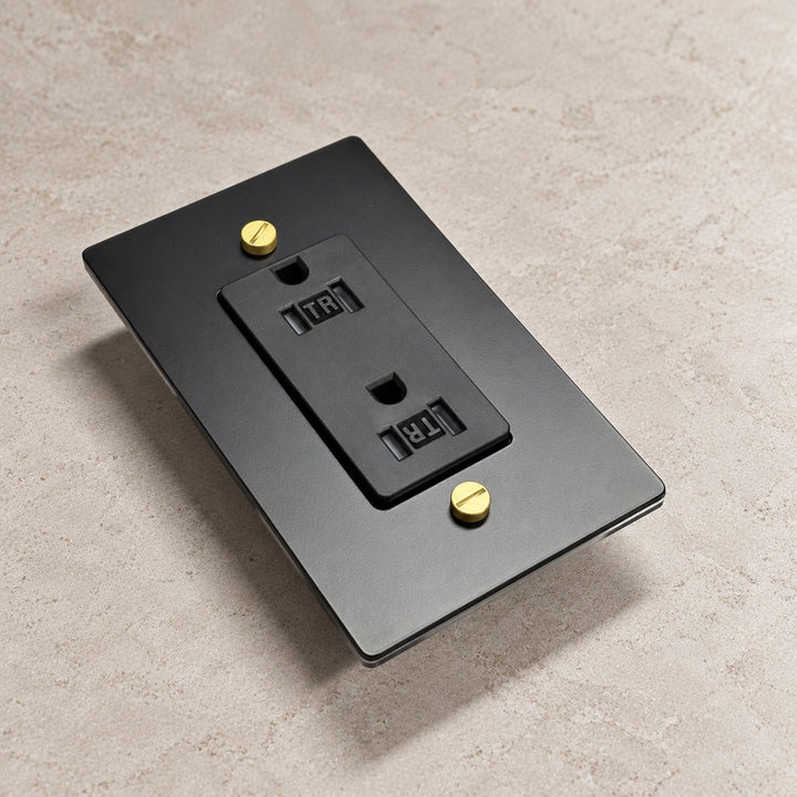 Solid Brass Tamper-Resistant Electrical Outlet – 15A Duplex Receptacle, 1–4 Gang