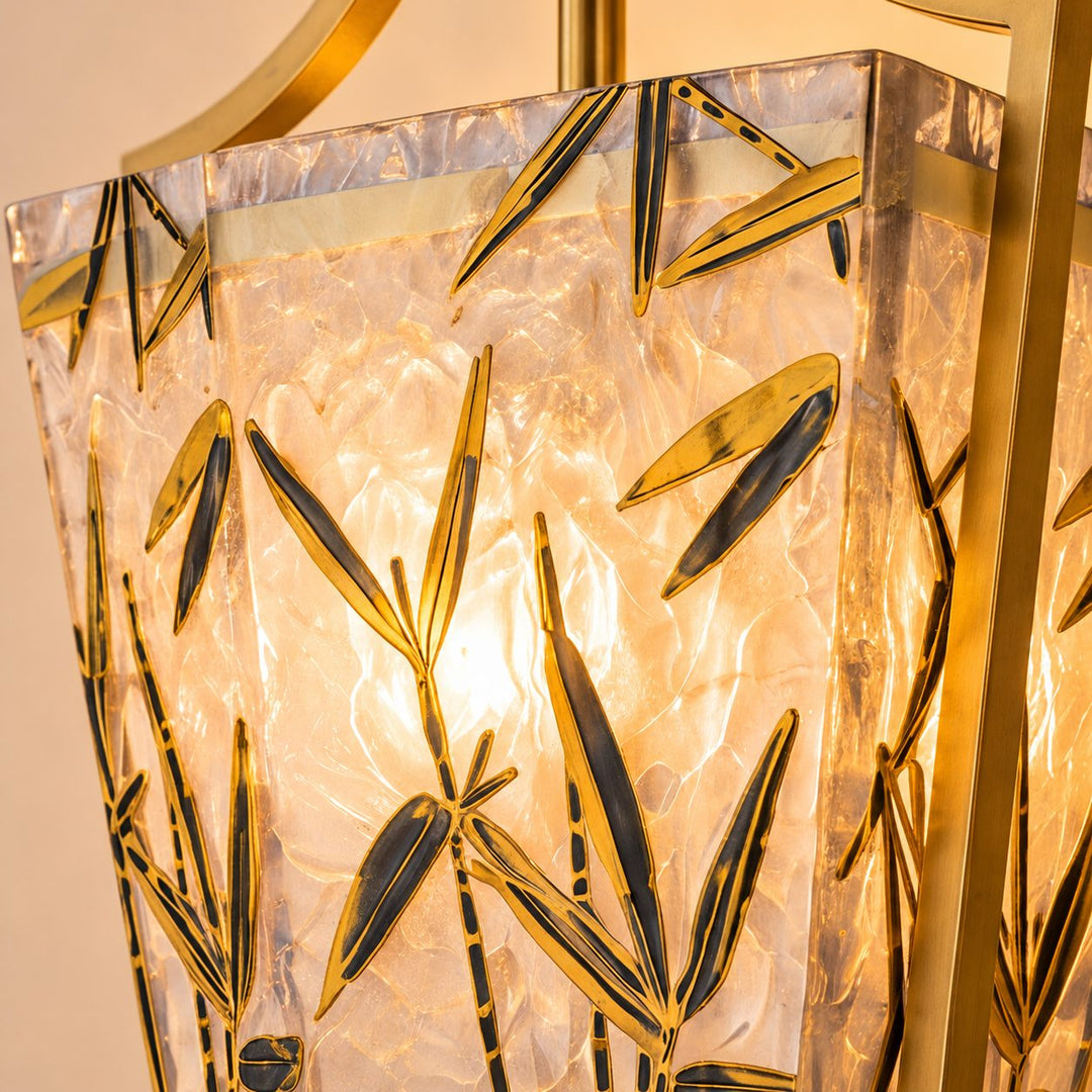 Natural Brass Textured Glass Wall Sconce – Decorative Interior Wall Light