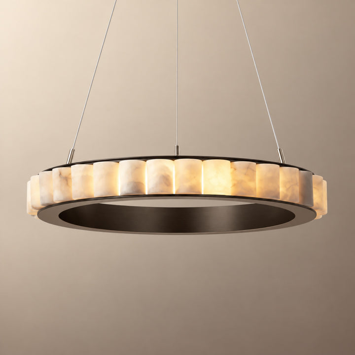 Modern Halo Chandelier Ceiling Light Flush Mount Metal Frame Adjustable Lighting