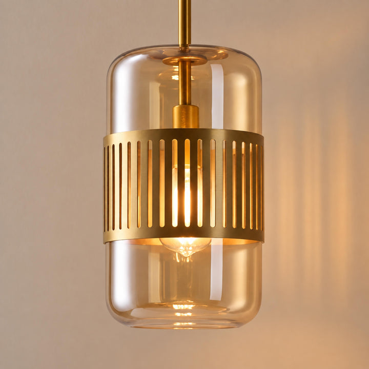 Modern Brass & Coloured Glass Wall Sconce – Interior Wall Light
