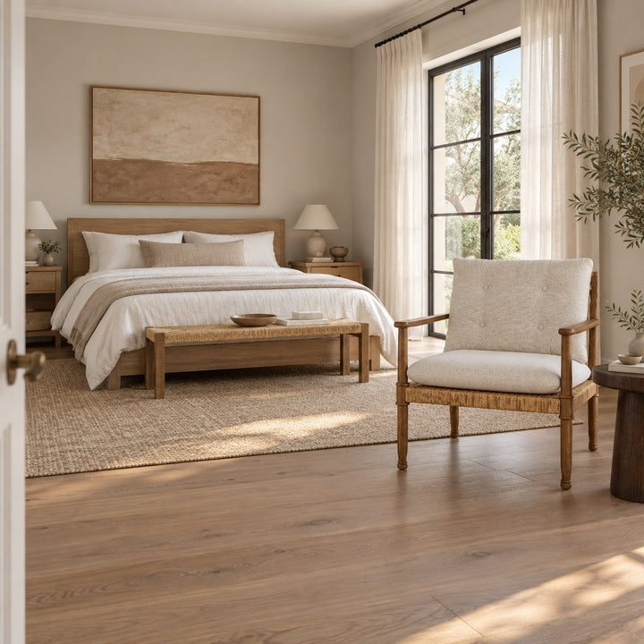 Modern Accent Armchair with Tufted Cushions and Durable Ash Wood Frame for Stylish Comfort