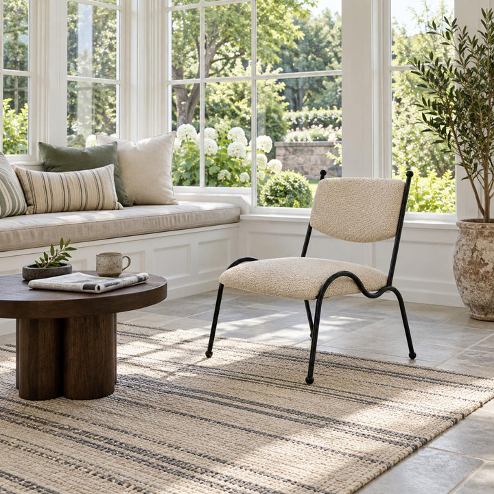 Modern Accent Chair Curved Metal Frame Lightweight Occasional Seating for Living Room