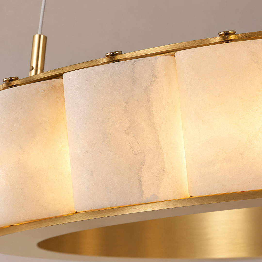 Modern Halo Chandelier Ceiling Light Flush Mount Metal Frame Adjustable Lighting