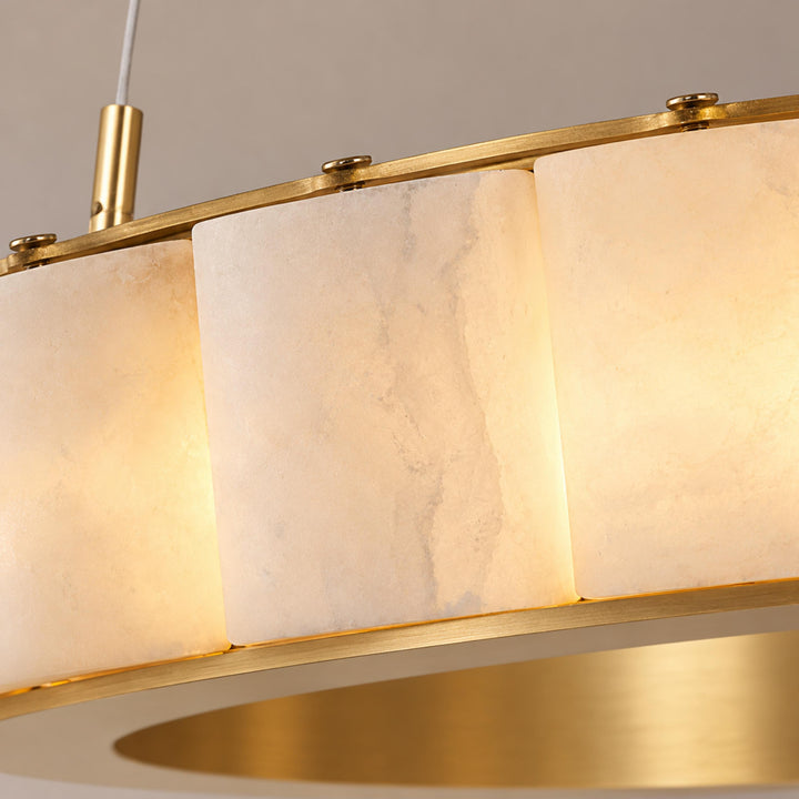 Modern Halo Chandelier Ceiling Light Flush Mount Metal Frame Adjustable Lighting