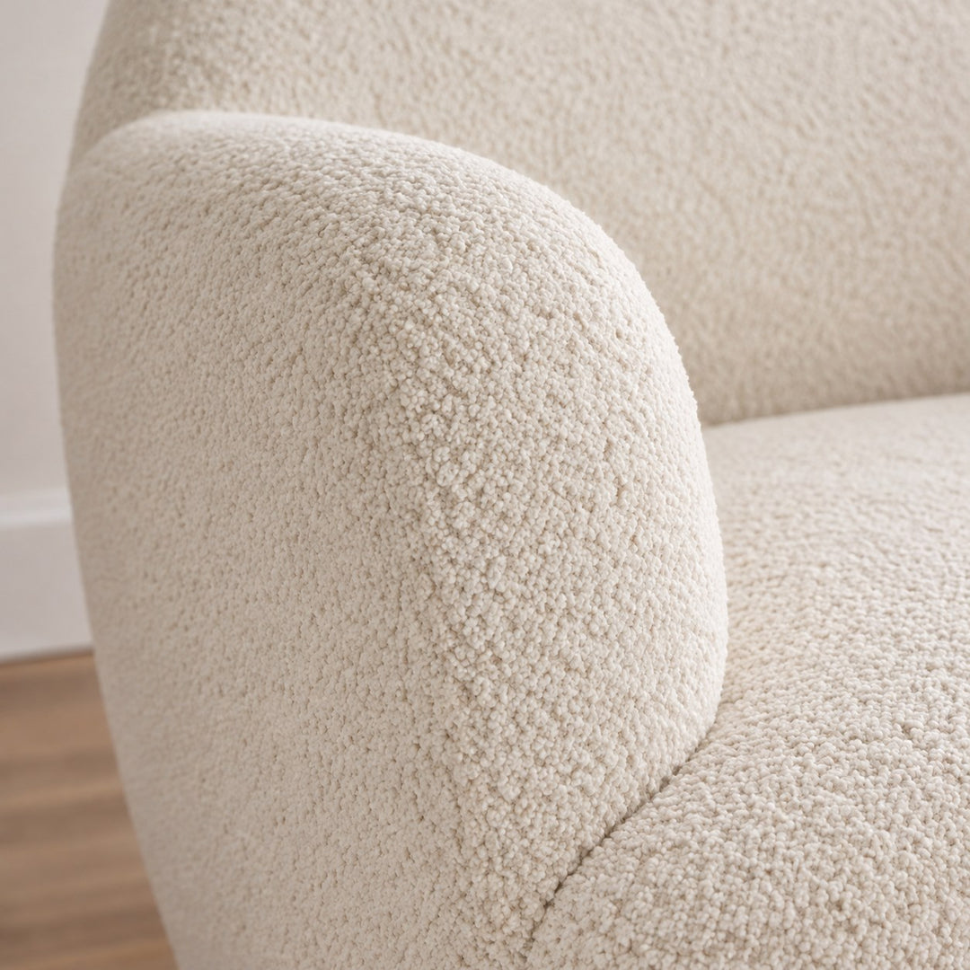 Modern Swivel Chair with Contoured Seat Upholstered Fabric for Comfortable Stylish Living Spaces