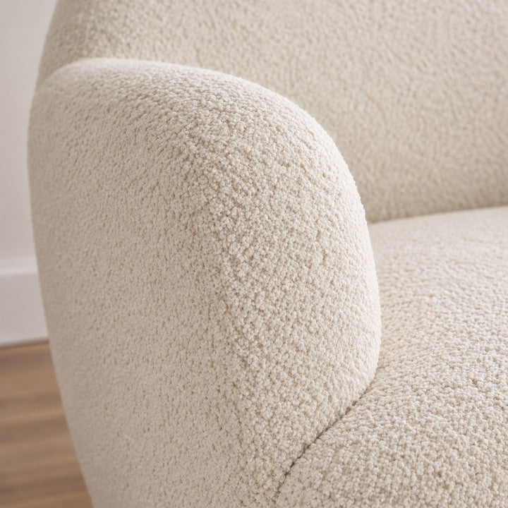 Modern Swivel Chair with Contoured Seat Upholstered Fabric for Comfortable Stylish Living Spaces