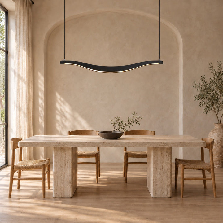 Modern Chandelier Light Ceiling Mounted Metal Acrylic Ash Wood Integrated LED Adjustable
