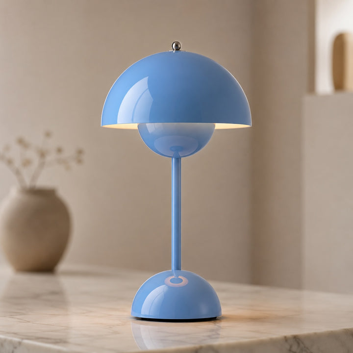 Modern Table Lamp Ceramic Base Adjustable LED Portable Design for Bedroom or Desk Use