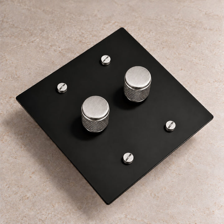 Solid Brass 3-Way Rotary Dimmer Light Switch – 1–4 Gang