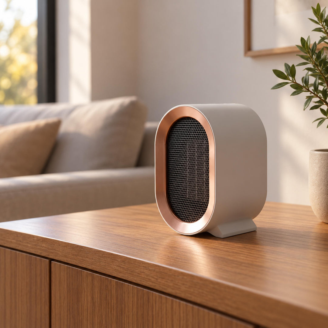 Compact Portable Ceramic Heater with Programmable Timer and Safety Shut-Off for Small Rooms
