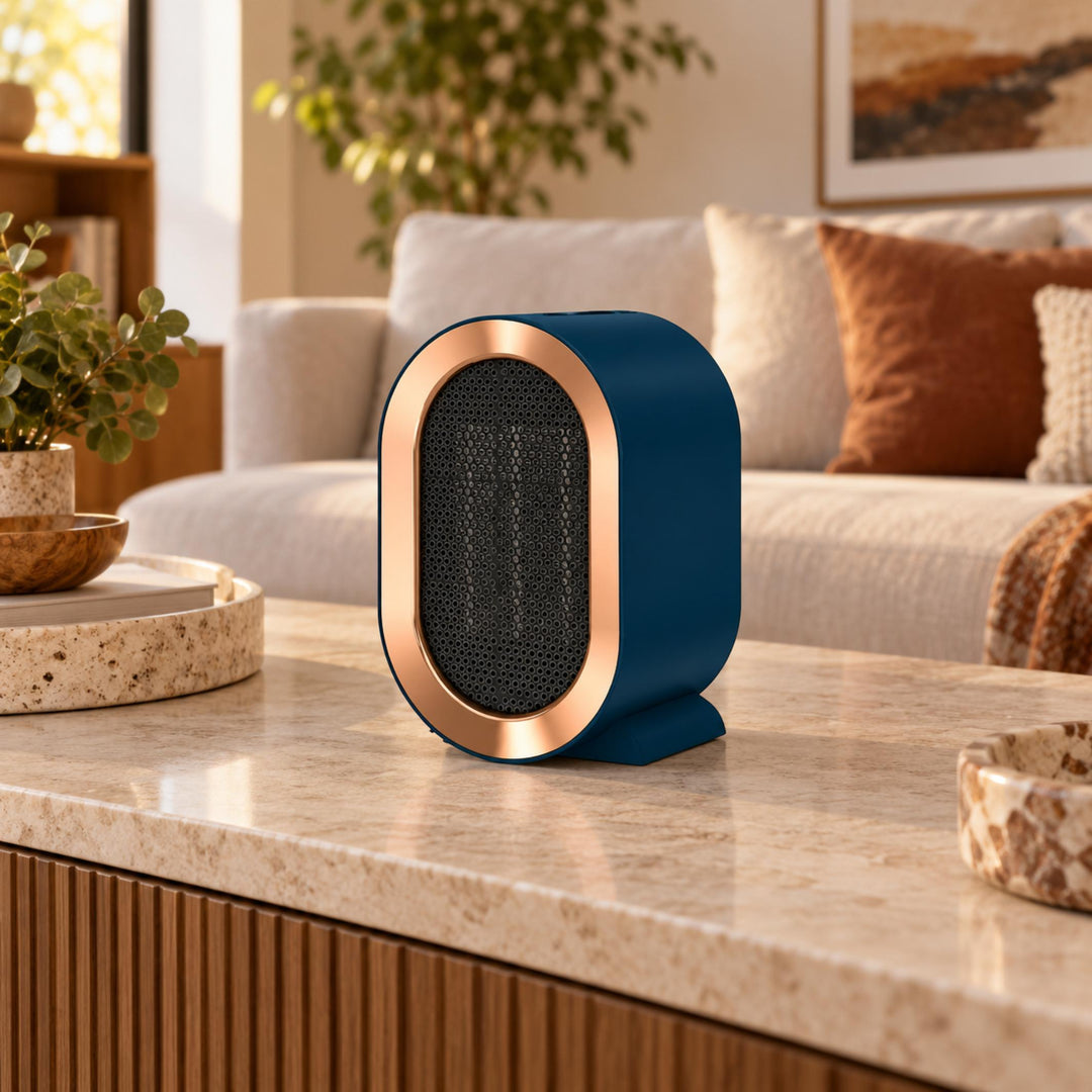 Compact Portable Ceramic Heater with Programmable Timer and Safety Shut-Off for Small Rooms