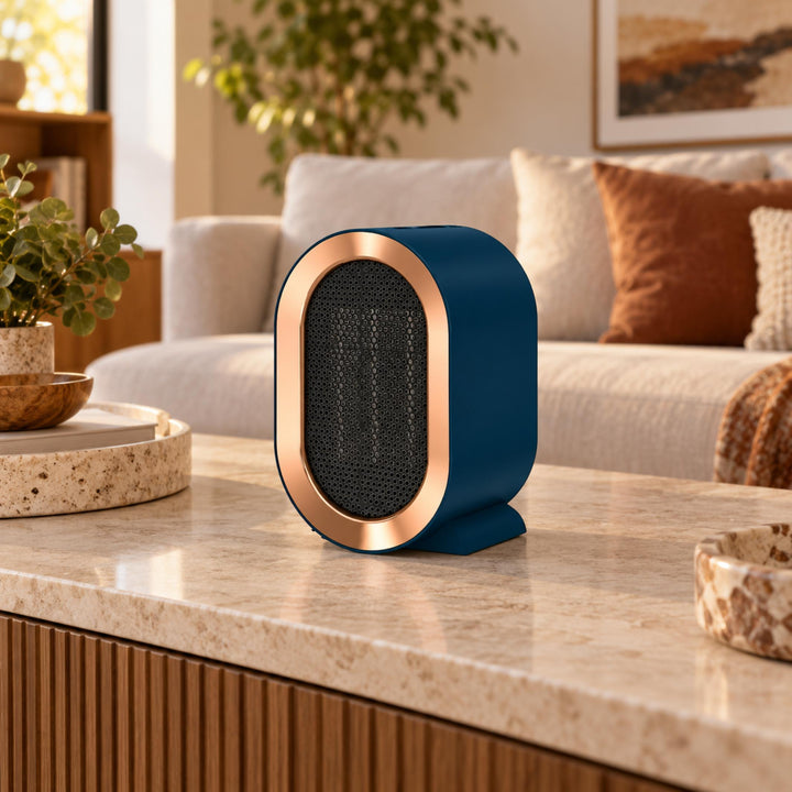 Compact Portable Ceramic Heater with Programmable Timer and Safety Shut-Off for Small Rooms