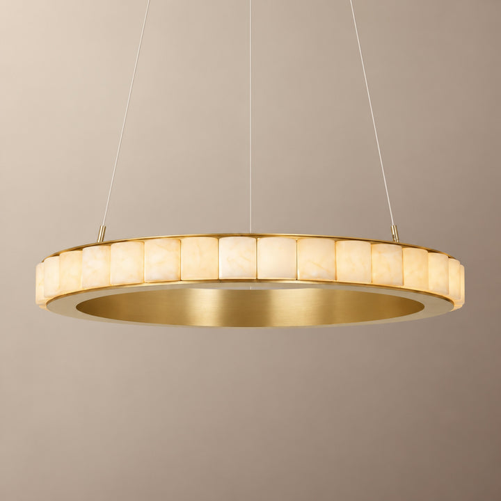 Modern Halo Chandelier Ceiling Light Flush Mount Metal Frame Adjustable Lighting