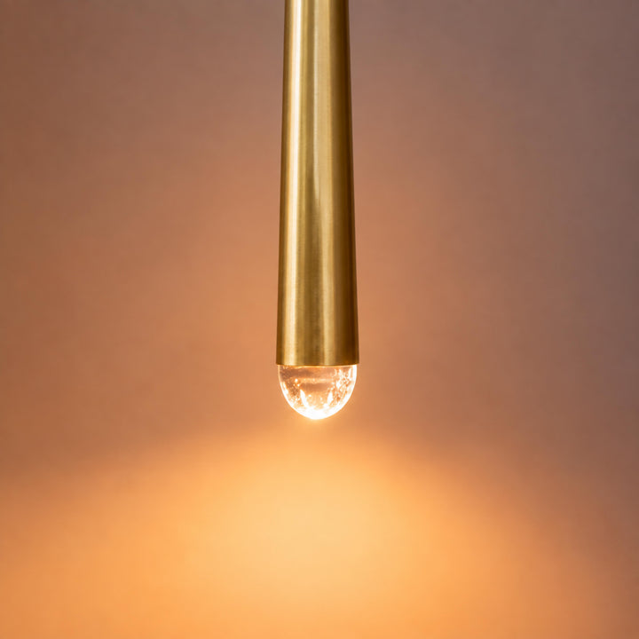 Modern Copper & Crystal Pendant Light with G4 LED
