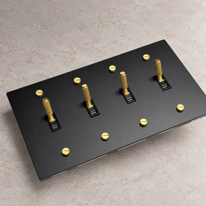 Solid Brass Toggle Light Switch – 3-Way, 1–4 Gang