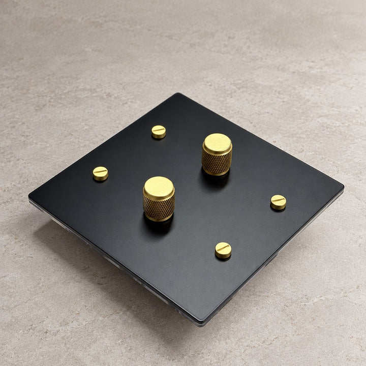 Solid Brass Rotary Dimmer Light Switch – 1–4 Gang