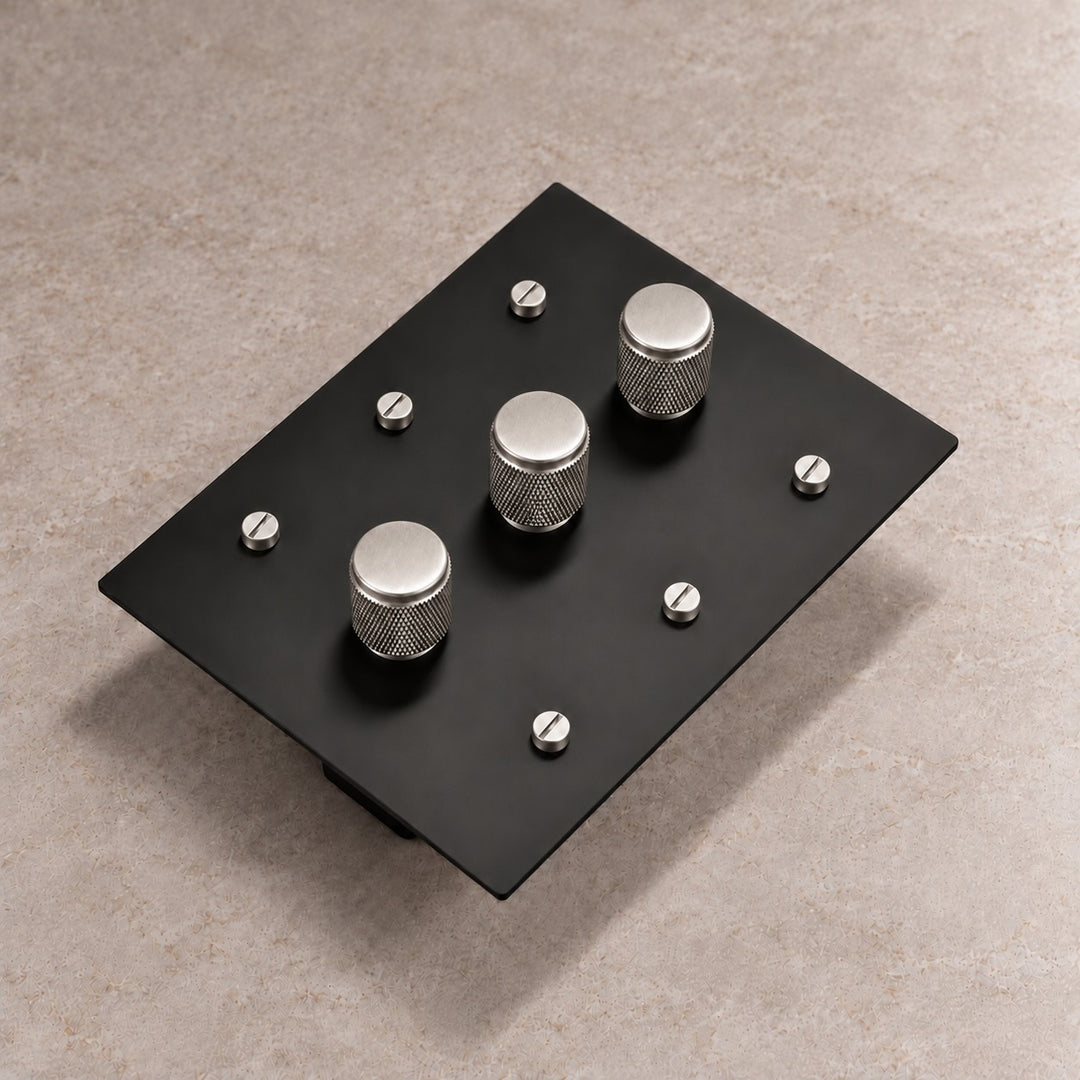 Solid Brass 3-Way Rotary Dimmer Light Switch – 1–4 Gang