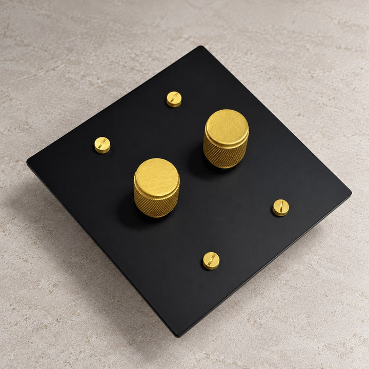 Solid Brass 3-Way Rotary Dimmer Light Switch – 1–4 Gang