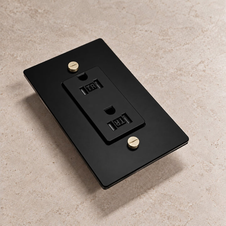 Solid Brass Tamper-Resistant Electrical Outlet – 15A Duplex Receptacle, 1–4 Gang