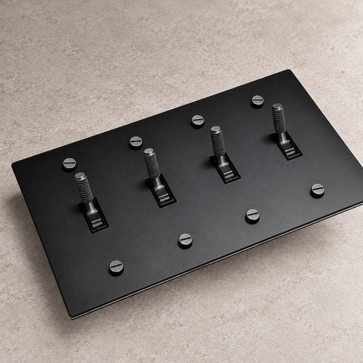 Solid Brass Toggle Light Switch – 3-Way, 1–4 Gang