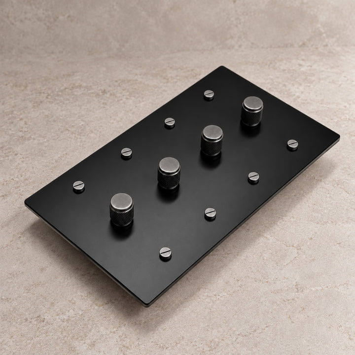 Solid Brass Rotary Dimmer Light Switch – 1–4 Gang