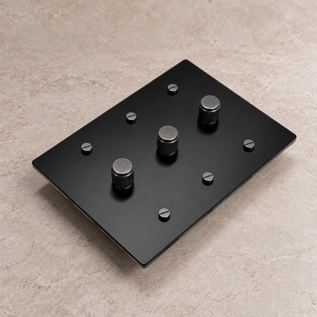 Solid Brass Rotary Dimmer Light Switch – 1–4 Gang